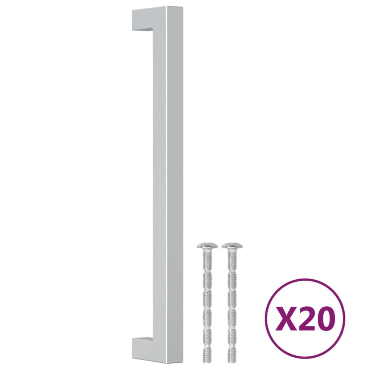 vidaXL Λαβές Ντουλαπιών 20 τεμ. Ασημί 192 χιλ. από Ανοξείδωτο Ατσάλι