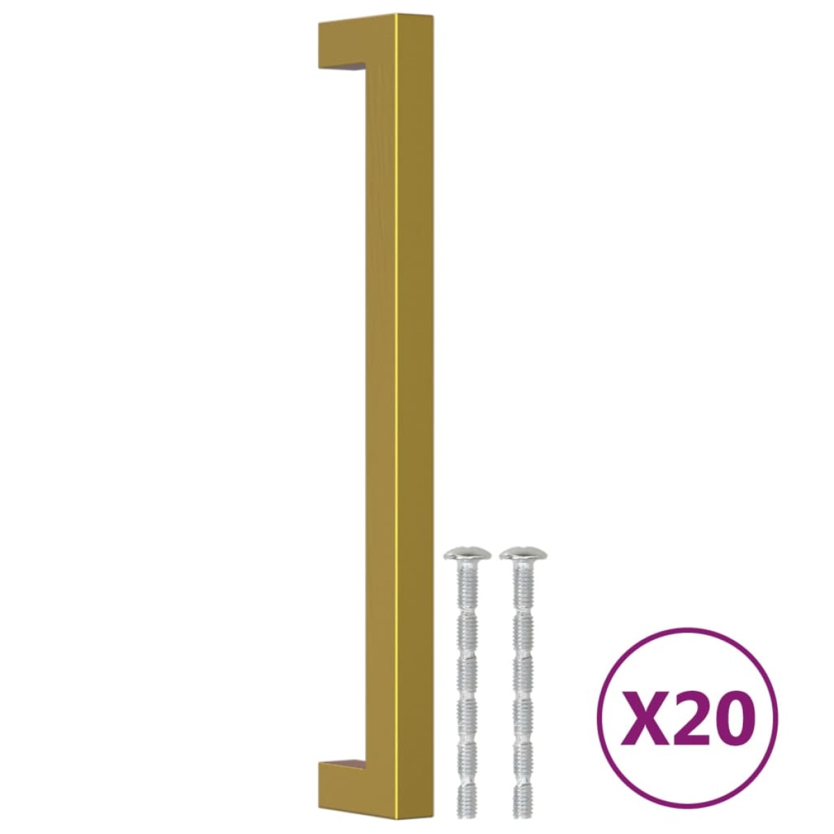 vidaXL Λαβές Ντουλαπιών 20 τεμ. Χρυσές 192 χιλ. από Ανοξείδωτο Ατσάλι