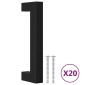 vidaXL Λαβές Ντουλαπιών 20 τεμ. Μαύρες 96 χιλ. από Ανοξείδωτο Ατσάλι