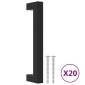 vidaXL Λαβές Ντουλαπιών 20 τεμ. Μαύρες 128 χιλ. από Ανοξείδωτο Ατσάλι