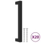 vidaXL Λαβές Ντουλαπιών 20 τεμ. Μαύρες 160 χιλ. από Ανοξείδωτο Ατσάλι