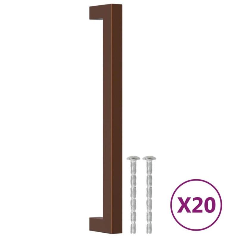 vidaXL Λαβές Ντουλαπιών 20 τεμ. Μπρονζέ 192 χιλ. από Ανοξείδωτο Ατσάλι