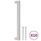 vidaXL Λαβές Ντουλαπιών 10 τεμ. Ασημί 192 χιλ. από Ανοξείδωτο Ατσάλι