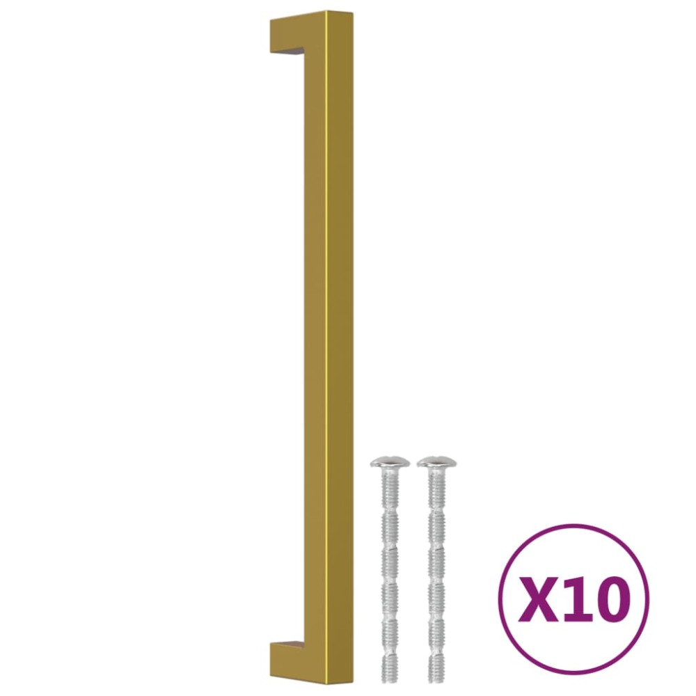 vidaXL Λαβές Ντουλαπιών 10 τεμ. Χρυσές 224 χιλ. από Ανοξείδωτο Ατσάλι