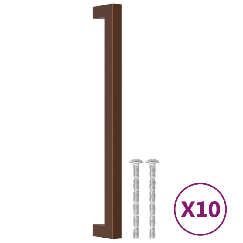 vidaXL Λαβές Ντουλαπιών 10 τεμ. Μπρονζέ 224 χιλ. από Ανοξείδωτο Ατσάλι