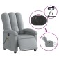 vidaXL Πολυθρόνα Μασάζ Ηλεκτρική με Ανάκλιση Ανοιχτό Γκρι Υφασμάτινη