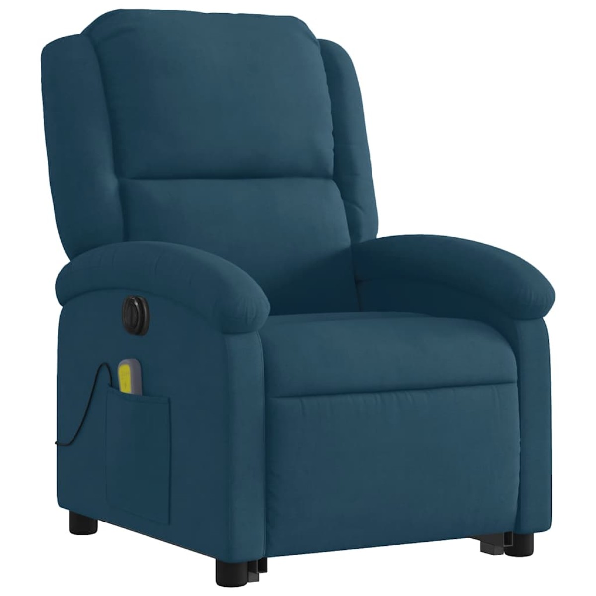 vidaXL Πολυθρόνα Μασάζ Ηλεκτρική Ανακλ. Μπλε Βελούδινη