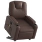 vidaXL Πολυθρόνα Μασάζ Ανακλινόμενη με Ανύψωση Καφέ Συνθετικό Δέρμα