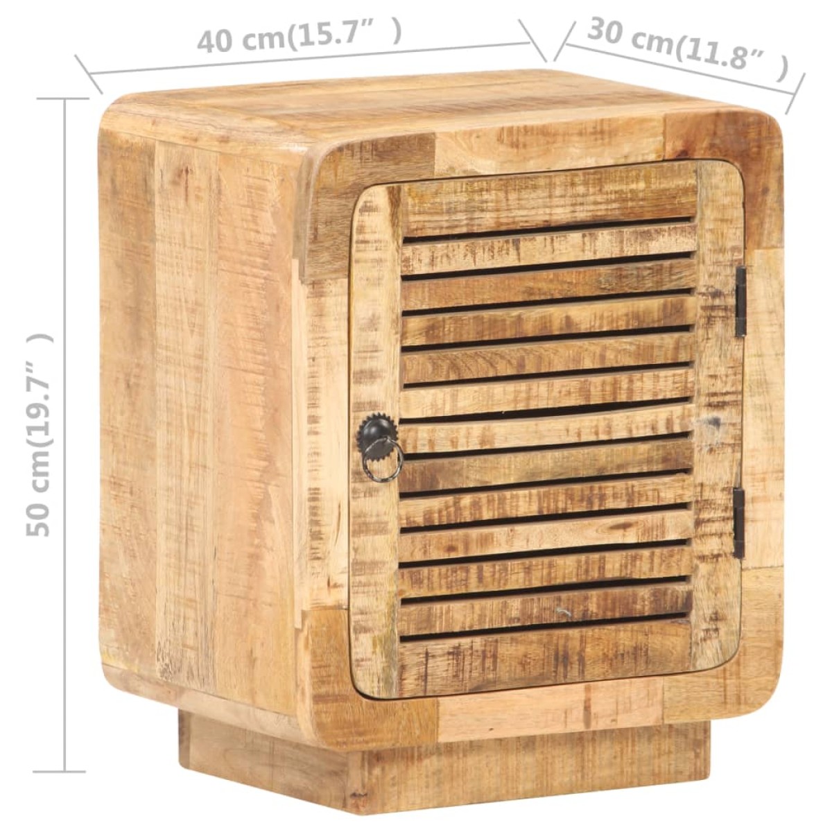 vidaXL Κομοδίνο 40 x 30 x 50 εκ. από Ακατέργαστο Ξύλο Μάνγκο