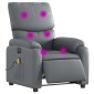 vidaXL Πολυθρόνα Μασάζ Ηλεκτρική Ανακλ. Γκρι από Συνθετικό Δέρμα