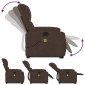 vidaXL Πολυθρόνα Μασάζ Ανακλινόμενη με Ανύψωση Καφέ Ύφασμα Μικροϊνών