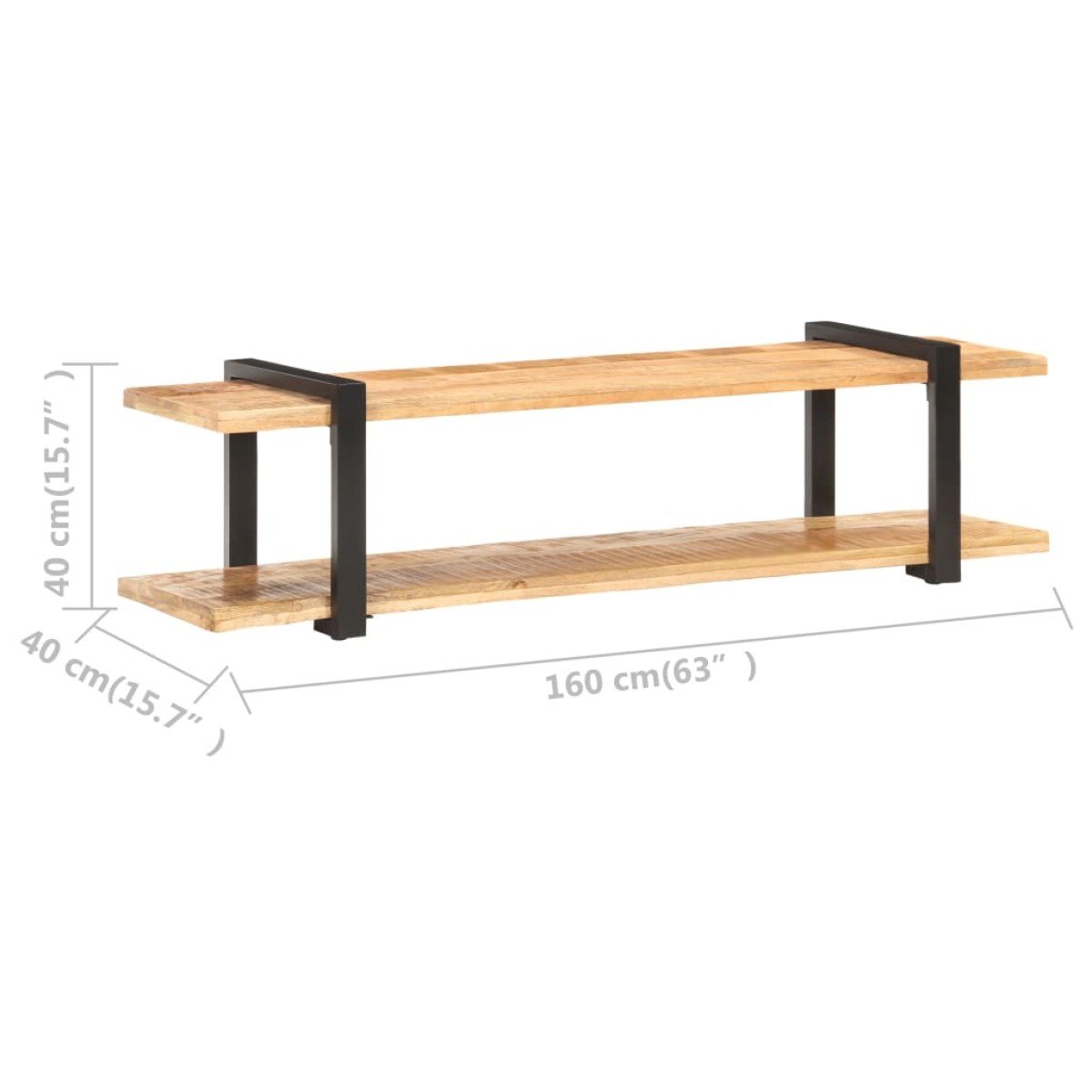 vidaXL Έπιπλο Τηλεόρασης 160x40x40 εκ. Μασίφ Ακατέργαστο Ξύλο Μάνγκο