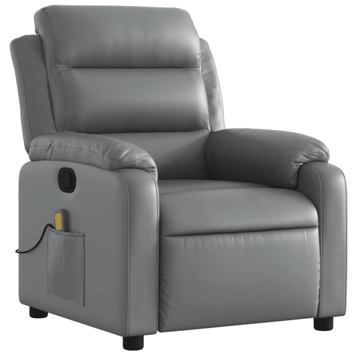 vidaXL Πολυθρόνα Μασάζ με Ανακλινόμενη Πόρτα Γκρι από Συνθετικό Δέρμα