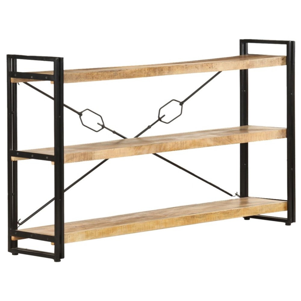 vidaXL Βιβλιοθήκη με 3 Επίπεδα 140 x 30 x 80 εκ. από Μασίφ Ξύλο Μάνγκο