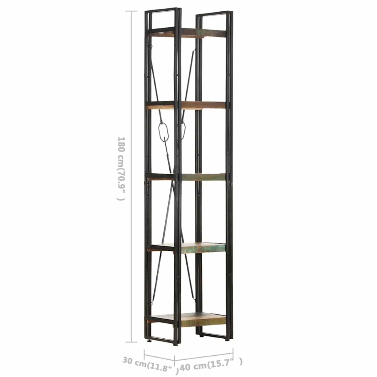 vidaXL Βιβλιοθήκη με 5 Επίπεδα 40x30x180 εκ. Μασίφ Ανακυκλωμένο Ξύλο