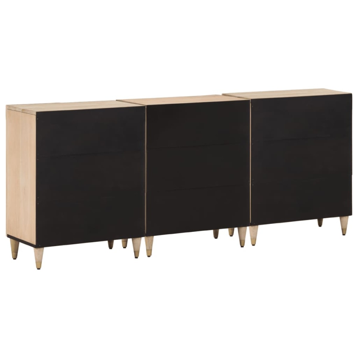 vidaXL Βοηθητικά Ντουλάπια 3 Τεμ. 60x33x75 εκ. από Μασίφ Ξύλο Μάνγκο