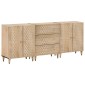 vidaXL Βοηθητικά Ντουλάπια 3 Τεμ. 60x33x75 εκ. από Μασίφ Ξύλο Μάνγκο