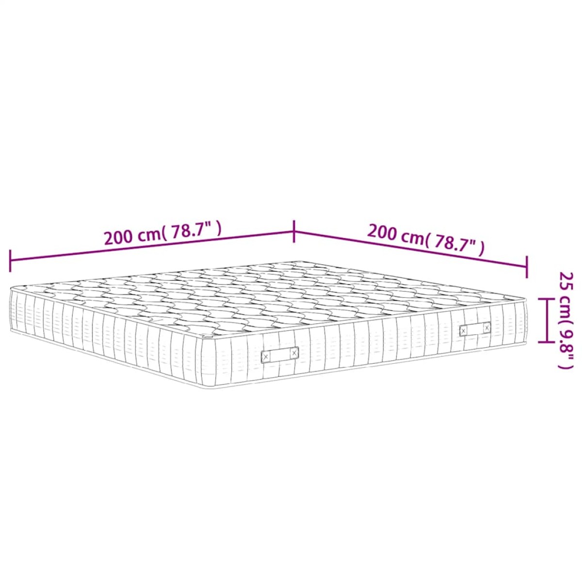 vidaXL Στρώμα με Pocket Springs Μεσαία Σκληρότητα 200 x 200 εκ.