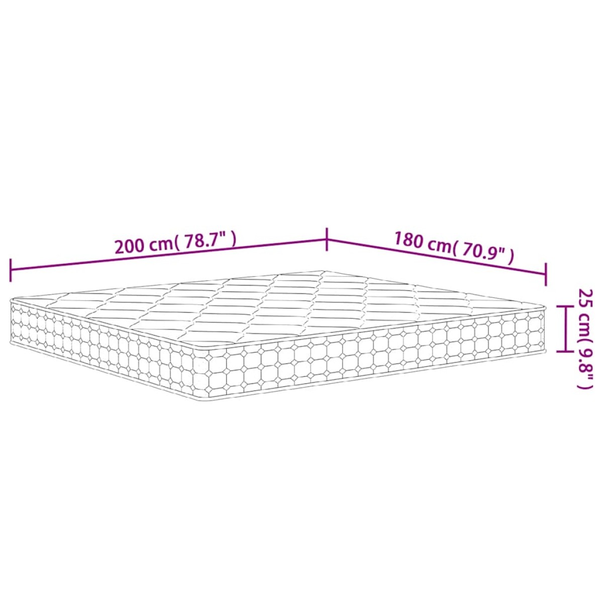 vidaXL Στρώμα με Pocket Springs Μεσαία Σκληρότητα 180 x 200 εκ.