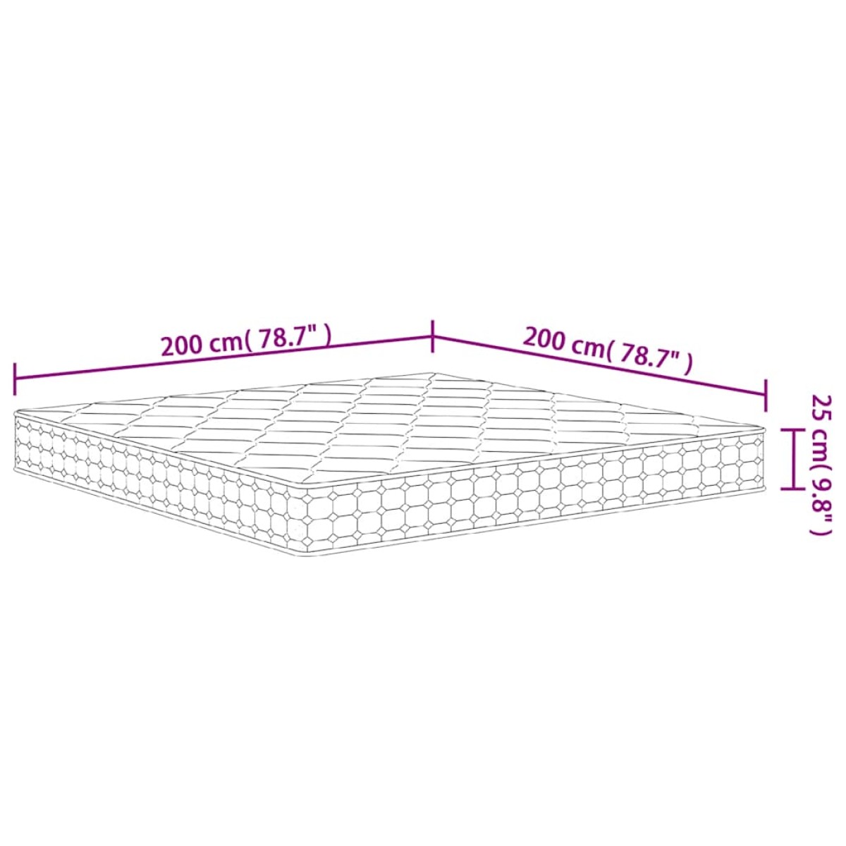 vidaXL Στρώμα με Pocket Springs Μεσαία Σκληρότητα 200 x 200 εκ.