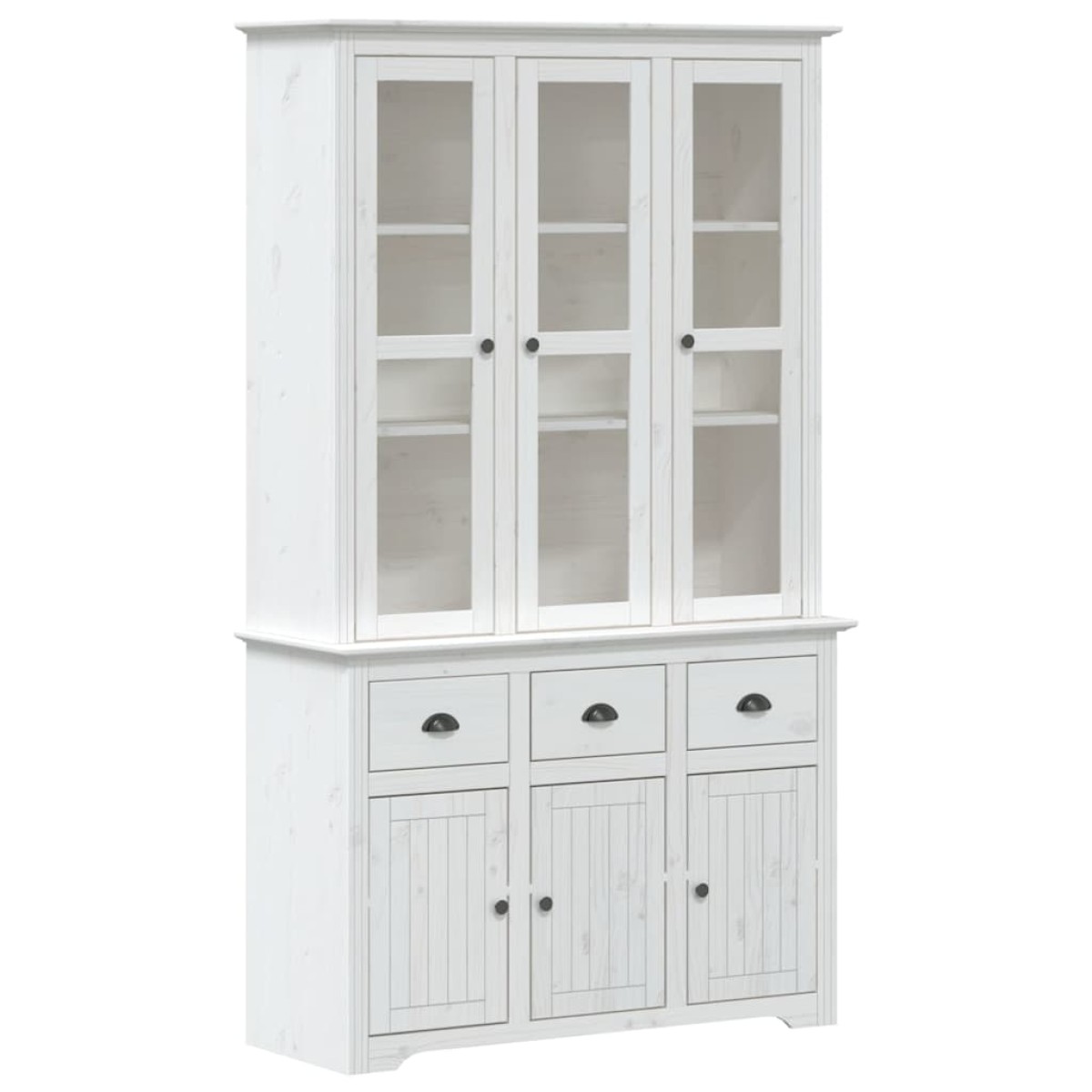 vidaXL Μπουφές BODO Λευκός 115,5x43x200,5 εκ. από Μασίφ Ξύλο Πεύκου
