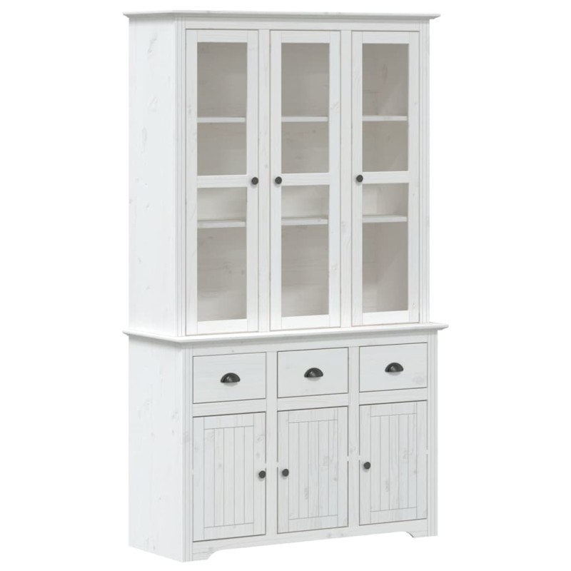 vidaXL Μπουφές BODO Λευκός 115,5x43x200,5 εκ. από Μασίφ Ξύλο Πεύκου