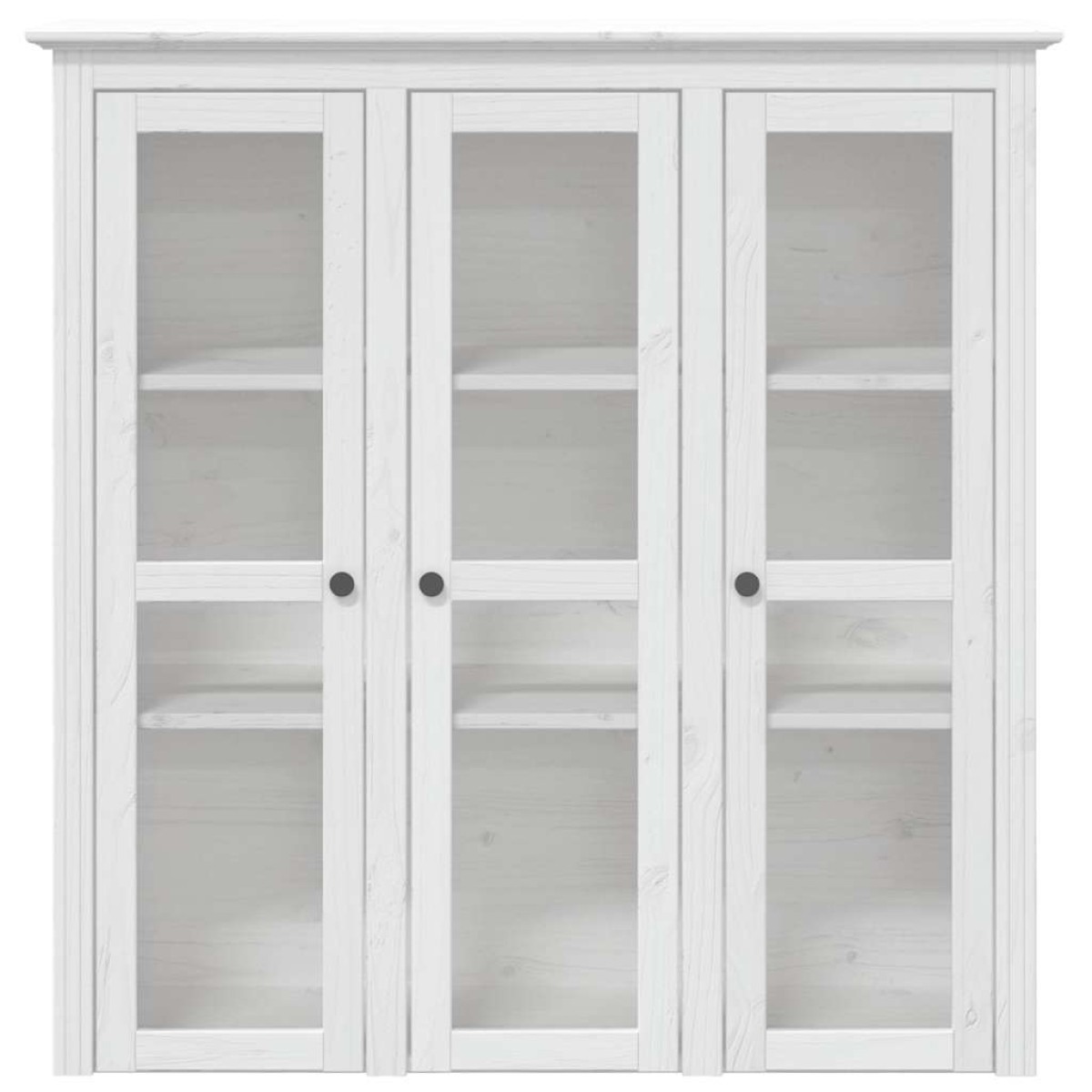 vidaXL Μπουφές BODO Λευκός 115,5x43x200,5 εκ. από Μασίφ Ξύλο Πεύκου