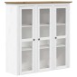 vidaXL Ντουλάπι BODO Λευκό/Καφέ 115,5x43x200,5 εκ. Μασίφ Ξύλο Πεύκου