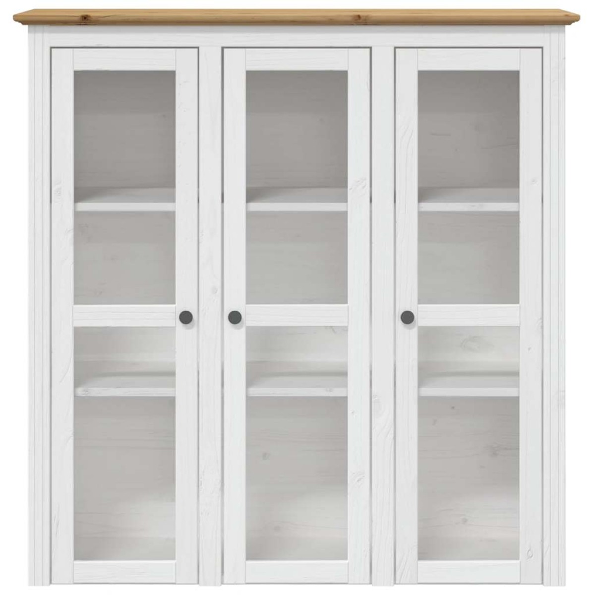 vidaXL Ντουλάπι BODO Λευκό/Καφέ 115,5x43x200,5 εκ. Μασίφ Ξύλο Πεύκου