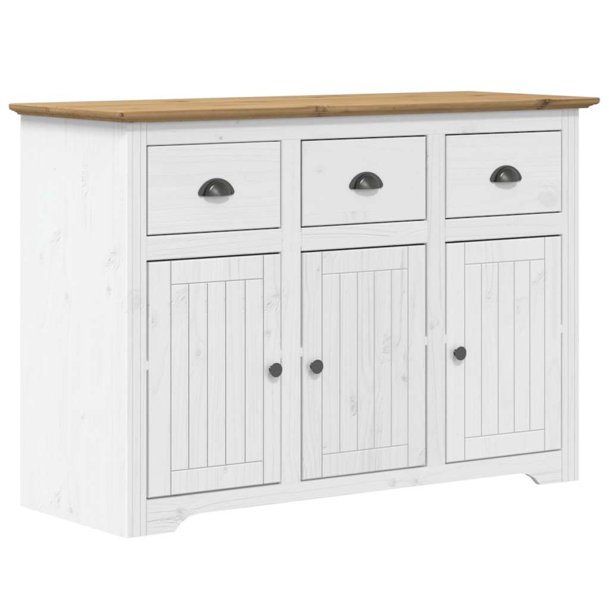 vidaXL Ντουλάπι BODO Λευκό/Καφέ 115,5x43x200,5 εκ. Μασίφ Ξύλο Πεύκου