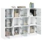 vidaXL Βιβλιοθήκη με Πόρτες Λευκή 136x37x109 εκ. από Επεξεργ. Ξύλο