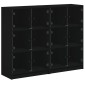 vidaXL Βιβλιοθήκη με Πόρτες Μαύρη 136x37x109 εκ. Επεξ. Ξύλο