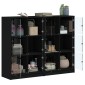 vidaXL Βιβλιοθήκη με Πόρτες Μαύρη 136x37x109 εκ. Επεξ. Ξύλο