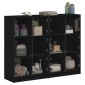 vidaXL Βιβλιοθήκη με Πόρτες Μαύρη 136x37x109 εκ. Επεξ. Ξύλο