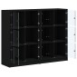 vidaXL Βιβλιοθήκη με Πόρτες Μαύρη 136x37x109 εκ. Επεξ. Ξύλο