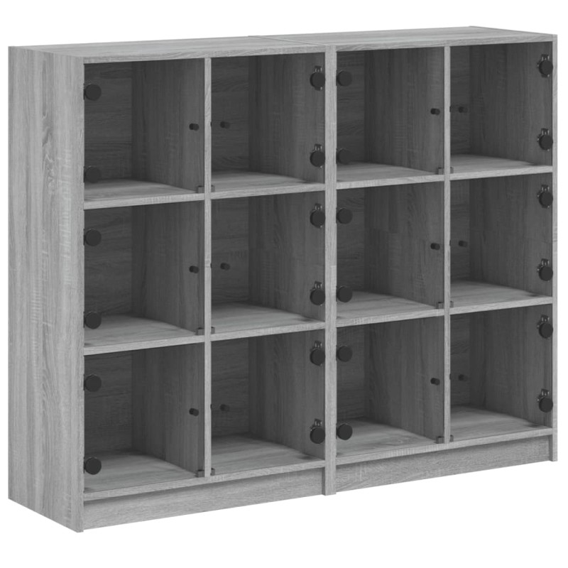 vidaXL Βιβλιοθήκη με Πόρτες Γκρι Sonoma 136x37x109 εκ. Επεξ. Ξύλο