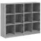 vidaXL Βιβλιοθήκη με Πόρτες Γκρι Sonoma 136x37x109 εκ. Επεξ. Ξύλο