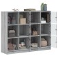 vidaXL Βιβλιοθήκη με Πόρτες Γκρι Sonoma 136x37x109 εκ. Επεξ. Ξύλο