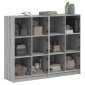 vidaXL Βιβλιοθήκη με Πόρτες Γκρι Sonoma 136x37x109 εκ. Επεξ. Ξύλο