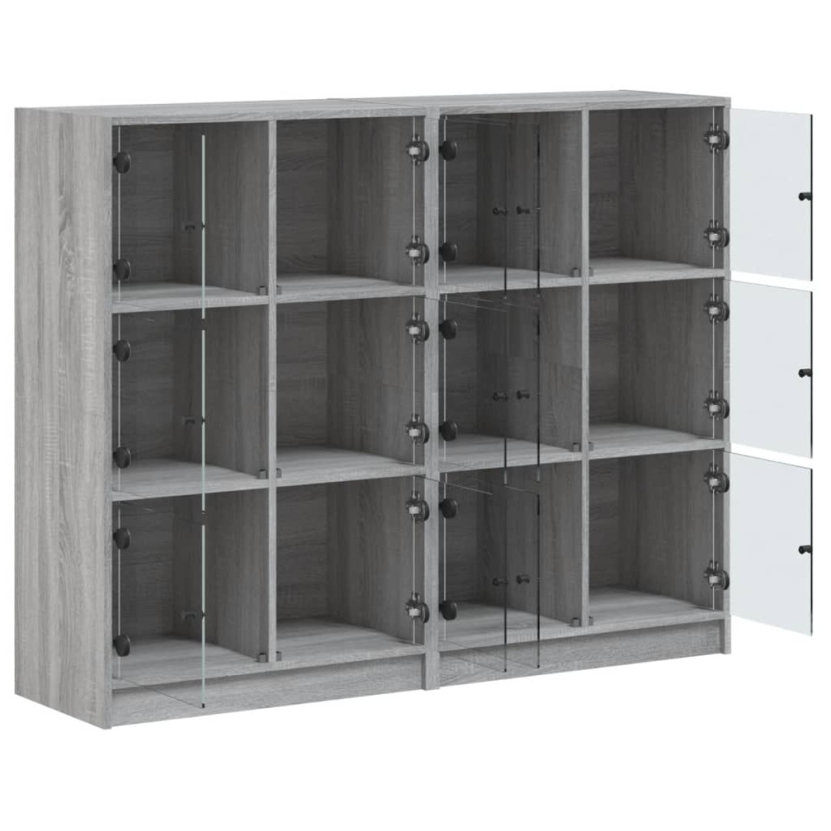 vidaXL Βιβλιοθήκη με Πόρτες Γκρι Sonoma 136x37x109 εκ. Επεξ. Ξύλο