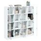 vidaXL Βιβλιοθήκη με Πόρτες Λευκή 136x37x142 εκ. από Επεξεργ. Ξύλο