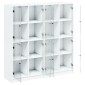 vidaXL Βιβλιοθήκη με Πόρτες Λευκή 136x37x142 εκ. από Επεξεργ. Ξύλο