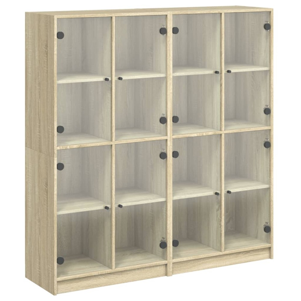 vidaXL Βιβλιοθήκη με Πόρτες Sonoma Δρυς 136x37x142 εκ. Επεξ. Ξύλο