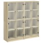 vidaXL Βιβλιοθήκη με Πόρτες Sonoma Δρυς 136x37x142 εκ. Επεξ. Ξύλο