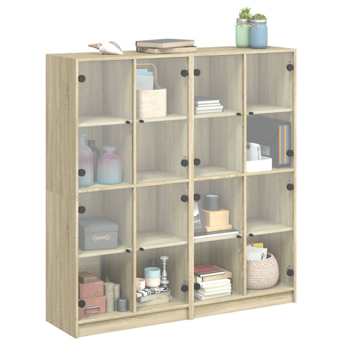 vidaXL Βιβλιοθήκη με Πόρτες Sonoma Δρυς 136x37x142 εκ. Επεξ. Ξύλο