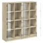 vidaXL Βιβλιοθήκη με Πόρτες Sonoma Δρυς 136x37x142 εκ. Επεξ. Ξύλο
