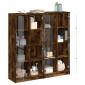vidaXL Βιβλιοθήκη με Πόρτες Καπνιστή Δρυς 136x37x142 εκ. Επεξ. Ξύλο