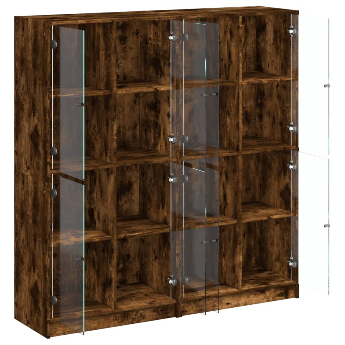 vidaXL Βιβλιοθήκη με Πόρτες Καπνιστή Δρυς 136x37x142 εκ. Επεξ. Ξύλο
