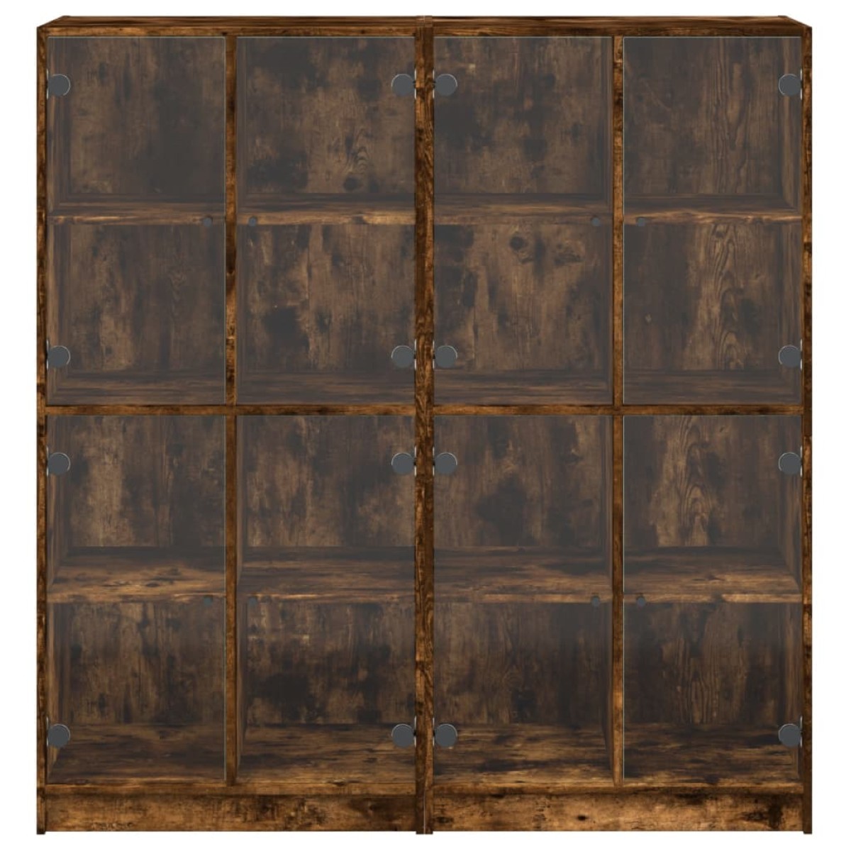 vidaXL Βιβλιοθήκη με Πόρτες Καπνιστή Δρυς 136x37x142 εκ. Επεξ. Ξύλο