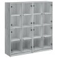 vidaXL Βιβλιοθήκη με Πόρτες Γκρι Sonoma 136x37x142 εκ. Επεξ. Ξύλο